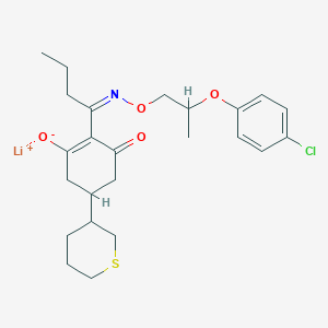 molecular formula C24H31ClLiNO4S B13839511 lithium;2-[(Z)-N-[2-(4-chlorophenoxy)propoxy]-C-propylcarbonimidoyl]-3-oxo-5-(thian-3-yl)cyclohexen-1-olate 