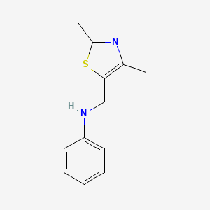 molecular formula C12H14N2S B13839532 N-[(2,4-dimethyl-1,3-thiazol-5-yl)methyl]aniline 
