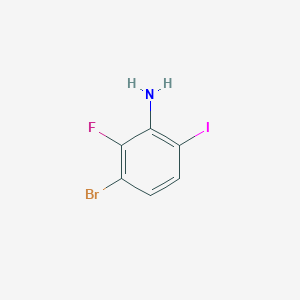 molecular formula C6H4BrFIN B1383955 3-溴-2-氟-6-碘苯胺 CAS No. 2090537-24-7