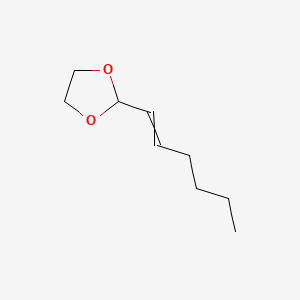 molecular formula C9H16O2 B13839607 1,3-Dioxolane, 2-(1-hexenyl)- 