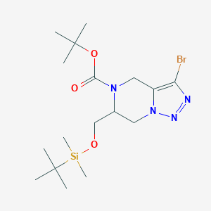 3-Bromo-6-(Tert-Butyl-Dimethyl-Silanyloxymethyl)-6,7-Dihydro-4H-[1,2,3]Triazolo[1,5-A]Pyrazine-5-Carboxylic Acid Tert-Butyl Ester
