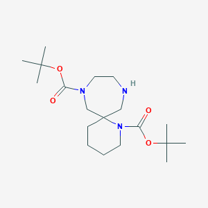 molecular formula C19H35N3O4 B1383966 Ditert-Butyl 1,8,11-Triazaspiro[5.6]Dodecane-1,8-Dicarboxylate CAS No. 1330766-31-8