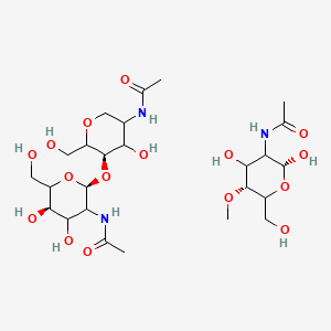 molecular formula C25H45N3O16 B13839668 N-[(5R)-5-[(2S,5R)-3-acetamido-4,5-dihydroxy-6-(hydroxymethyl)oxan-2-yl]oxy-4-hydroxy-6-(hydroxymethyl)oxan-3-yl]acetamide;N-[(2R,5R)-2,4-dihydroxy-6-(hydroxymethyl)-5-methoxyoxan-3-yl]acetamide 
