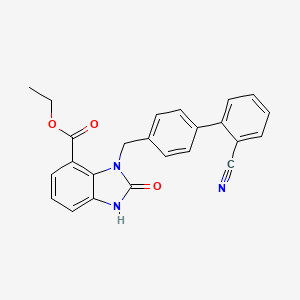 molecular formula C24H19N3O3 B1383969 Ethyl 3-[[4-(2-cyanophenyl)phenyl]methyl]-2-oxo-1H-benzimidazole-4-carboxylate CAS No. 1397836-52-0