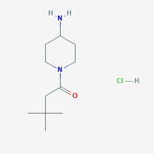 molecular formula C11H23ClN2O B1383980 1-(4-Aminopiperidin-1-yl)-3,3-dimethylbutan-1-one hydrochloride CAS No. 2059971-58-1