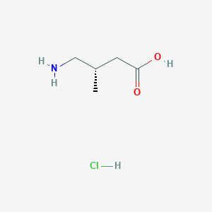 molecular formula C5H12ClNO2 B1383987 (3S)-4-amino-3-methylbutanoic acid hydrochloride CAS No. 179806-55-4