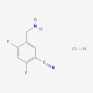 molecular formula C8H7ClF2N2 B1383999 5-(Aminomethyl)-2,4-difluorobenzonitrile hydrochloride CAS No. 2097912-81-5