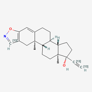 molecular formula C22H27NO2 B13839990 Danazol-13C3 
