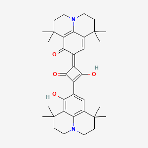 molecular formula C36H44N2O4 B1384001 (7E)-7-[2-hydroxy-3-(6-hydroxy-4,4,10,10-tetramethyl-1-azatricyclo[7.3.1.05,13]trideca-5,7,9(13)-trien-7-yl)-4-oxocyclobut-2-en-1-ylidene]-4,4,10,10-tetramethyl-1-azatricyclo[7.3.1.05,13]trideca-5(13),8-dien-6-one CAS No. 358727-55-6