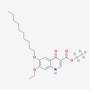 molecular formula C24H35NO5 B13840031 1,1,2,2,2-pentadeuterioethyl 6-decoxy-7-ethoxy-4-oxo-1H-quinoline-3-carboxylate 