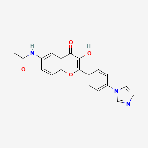 molecular formula C20H15N3O4 B13840034 N-[3-hydroxy-2-(4-imidazol-1-ylphenyl)-4-oxochromen-6-yl]acetamide 