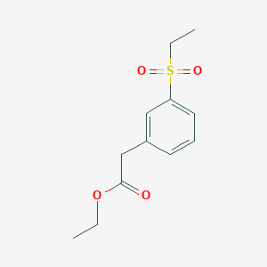 molecular formula C12H16O4S B13840119 Ethyl 2-(3-ethylsulfonylphenyl)acetate 