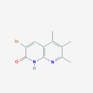 molecular formula C11H11BrN2O B1384012 3-Bromo-5,6,7-trimethyl-1,2-dihydro-1,8-naphthyridin-2-one CAS No. 2140326-65-2