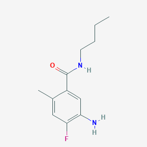 molecular formula C12H17FN2O B1384016 5-氨基-N-丁基-4-氟-2-甲基苯甲酰胺 CAS No. 1876318-98-7
