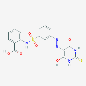 molecular formula C17H13N5O6S2 B13840184 2-[[[3-[2-(Tetrahydro-4,6-dioxo-2-thioxo-5(2H)-pyrimidinylidene)hydrazinyl]phenyl]sulfonyl]amino]benzoic Acid 