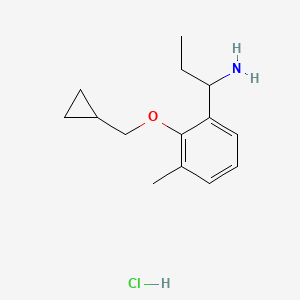 molecular formula C14H22ClNO B1384019 1-(2-Cyclopropylmethoxy-3-methylphenyl)-propylamine hydrochloride CAS No. 2206609-74-5