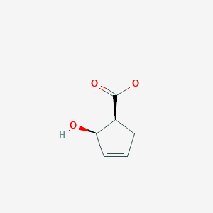 molecular formula C7H10O3 B138402 3-Cyclopentene-1-carboxylicacid,2-hydroxy-,methylester,(1S-cis)-(9CI) CAS No. 152140-67-5