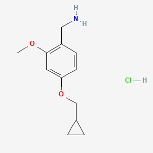 molecular formula C12H18ClNO2 B1384021 4-Cyclopropylmethoxy-2-methoxy-benzylamine hydrochloride CAS No. 2203194-94-7