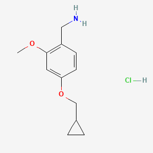 molecular formula C12H18ClNO2 B1384021 4-Cyclopropylmethoxy-2-methoxybenzylamine hydrochloride CAS No. 2203194-94-7