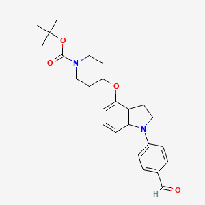 molecular formula C25H30N2O4 B13840232 Tert-butyl 4-[[1-(4-formylphenyl)-2,3-dihydroindol-4-yl]oxy]piperidine-1-carboxylate 