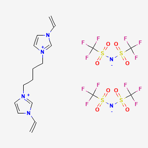 molecular formula C18H20F12N6O8S4 B1384029 3,3'-(Butane-1,4-diyl)bis(1-vinyl-3-imidazolium) Bis(trifluoromethanesulfonyl)imide CAS No. 1312310-16-9