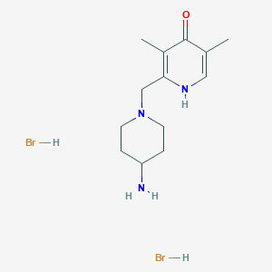 molecular formula C13H23Br2N3O B1384031 2-[(4-Aminopiperidin-1-yl)methyl]-3,5-dimethylpyridin-4-ol dihydrobromide CAS No. 2173101-29-4