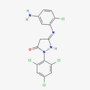 molecular formula C15H10Cl4N4O B1384035 3-((5-Amino-2-chlorophenyl)amino)-1-(2,4,6-trichlorophenyl)-1H-pyrazol-5(4H)-one CAS No. 53411-33-9