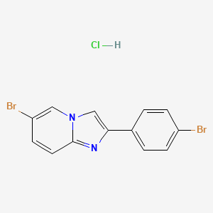 molecular formula C13H9Br2ClN2 B1384042 6-Bromo-2-(4-bromophenyl)imidazo[1,2-a]pyridine HCl CAS No. 1228304-12-8