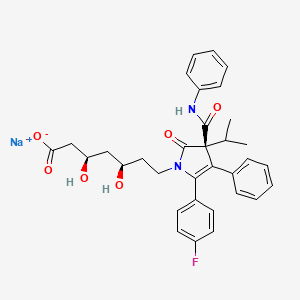 molecular formula C33H34FN2NaO6 B13840425 sodium;(3R,5R)-7-[(3R)-5-(4-fluorophenyl)-2-oxo-4-phenyl-3-(phenylcarbamoyl)-3-propan-2-ylpyrrol-1-yl]-3,5-dihydroxyheptanoate 