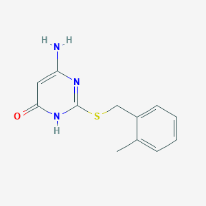 molecular formula C12H13N3OS B1384044 6-Amino-2-((2-methylbenzyl)thio)pyrimidin-4(3H)-one CAS No. 166751-33-3