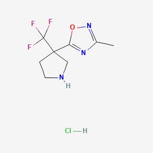 3-Methyl-5-[3-(trifluoromethyl)pyrrolidin-3-yl]-1,2,4-oxadiazole hydrochloride