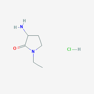 molecular formula C6H13ClN2O B1384055 3-Amino-1-ethylpyrrolidin-2-one hydrochloride CAS No. 2059932-38-4