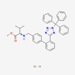 molecular formula C39H38BrN5O2 B13840561 Methyl (S)-3-methyl-2-((2'-(1-triphenylmethyltetrazol-5-yl)-biphenyl-4-yl-methyl) amino) butanoate hydrobromide 