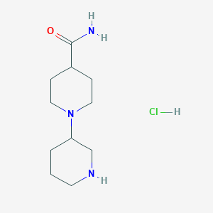 molecular formula C11H22ClN3O B1384061 1,3'-Bipiperidine-4-carboxamide hydrochloride CAS No. 2173091-75-1