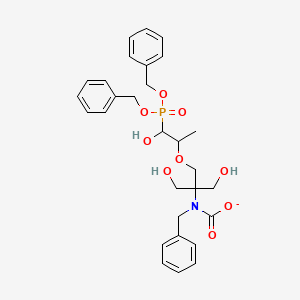 molecular formula C29H35NO9P- B13840636 N-benzyl-N-[1-[1-bis(phenylmethoxy)phosphoryl-1-hydroxypropan-2-yl]oxy-3-hydroxy-2-(hydroxymethyl)propan-2-yl]carbamate 