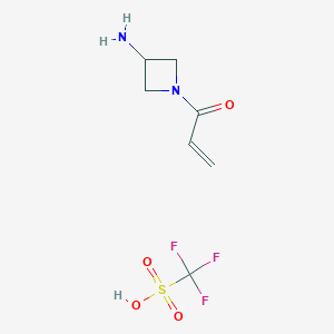 molecular formula C7H11F3N2O4S B1384064 1-(3-Aminoazetidin-1-yl)prop-2-en-1-one, trifluoromethanesulfonic acid CAS No. 2060047-56-3