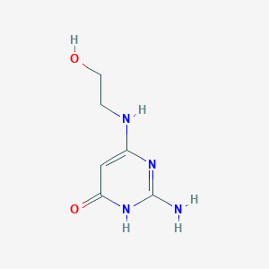 molecular formula C6H10N4O2 B1384065 2-Amino-6-[(2-hydroxyethyl)amino]pyrimidin-4(1h)-one CAS No. 1077-04-9