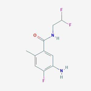 molecular formula C10H11F3N2O B1384066 5-Amino-N-(2,2-difluoroethyl)-4-fluoro-2-methylbenzamide CAS No. 1877578-00-1