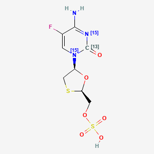 molecular formula C8H10FN3O6S2 B13840680 Emtricitabine 5-O-Sulfate-13C,15N2 