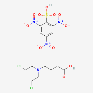 molecular formula C14H18Cl2N4O11S B13840689 Bis(2-chloroethyl)-(4-hydroxy-4-oxobutyl)azanium;2,4,6-trinitrobenzenesulfonate 