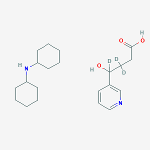 molecular formula C21H34N2O3 B13840739 rac 4-Hydroxy-4-(3-pyridyl)butanoic-d3 Acid Dicyclohexylamine Salt (d3 Major) 