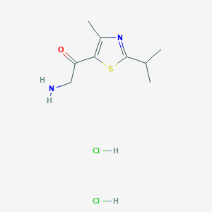 molecular formula C9H16Cl2N2OS B1384076 2-Amino-1-[4-methyl-2-(propan-2-yl)-1,3-thiazol-5-yl]ethan-1-one dihydrochloride CAS No. 2060033-37-4