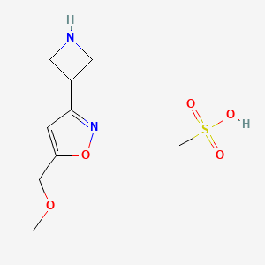 molecular formula C9H16N2O5S B1384081 3-(Azetidin-3-yl)-5-(methoxymethyl)-1,2-oxazole, methanesulfonic acid CAS No. 2059948-26-2