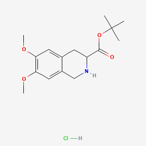 molecular formula C16H24ClNO4 B13840836 Tert-butyl 6,7-dimethoxy-1,2,3,4-tetrahydroisoquinoline-3-carboxylate;hydrochloride 