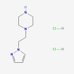 molecular formula C9H18Cl2N4 B1384086 1-[2-(1H-吡唑-1-基)乙基]哌嗪二盐酸盐 CAS No. 2059988-07-5