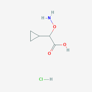 molecular formula C5H10ClNO3 B1384090 2-(氨基氧)-2-环丙基乙酸盐酸盐 CAS No. 2060053-07-6