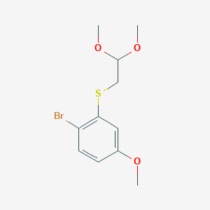 molecular formula C11H15BrO3S B13840906 1-Bromo-2-(2,2-dimethoxyethylsulfanyl)-4-methoxybenzene 
