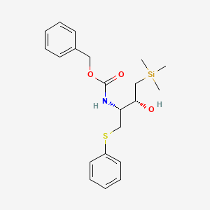 molecular formula C21H29NO3SSi B13840938 Benzyl ((2R,3S)-3-Hydroxy-1-(phenylthio)-4-(trimethylsilyl)butan-2-yl)carbamate 