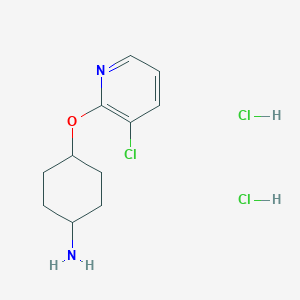 molecular formula C11H17Cl3N2O B1384094 4-[(3-Chloropyridin-2-yl)oxy]cyclohexan-1-amine dihydrochloride, trans CAS No. 2059909-60-1