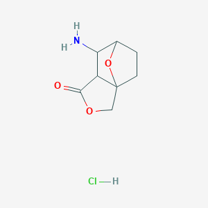 molecular formula C8H12ClNO3 B1384095 6-Amino-3,10-dioxatricyclo[5.2.1.0,1,5]decan-4-one hydrochloride CAS No. 2059927-75-0